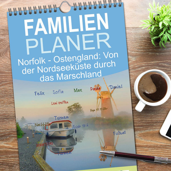Norfolk - Ostengland: Von der Nordseeküste durch das Marschland (CALVENDO Familienplaner 2026)