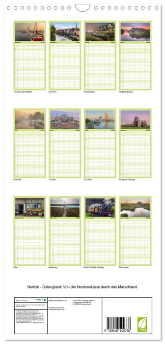 Norfolk - Ostengland: Von der Nordseeküste durch das Marschland (CALVENDO Familienplaner 2026)