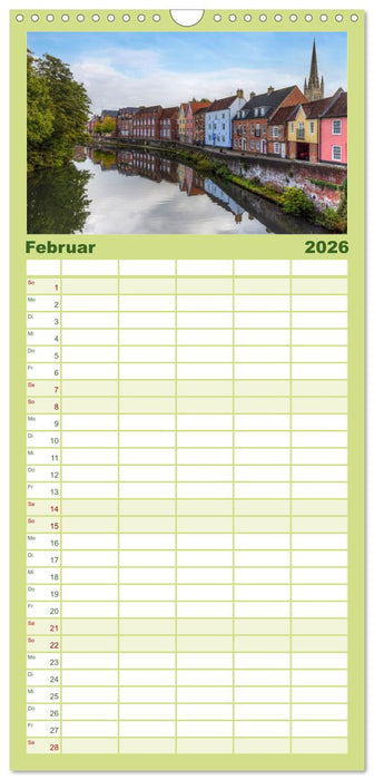 Norfolk - Ostengland: Von der Nordseeküste durch das Marschland (CALVENDO Familienplaner 2026)