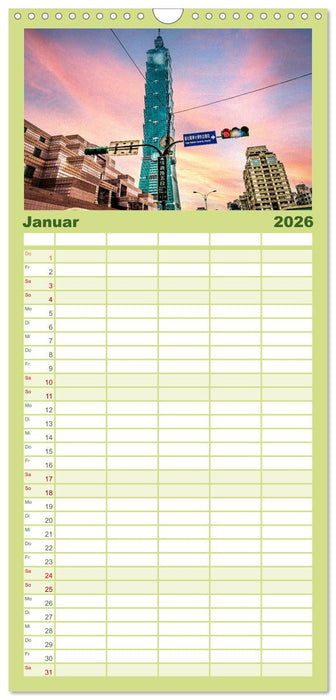 Taipeh, Hauptstadt von Taiwan (CALVENDO Familienplaner 2026)