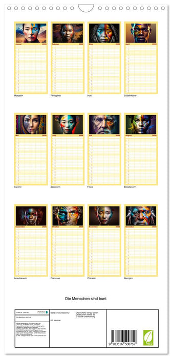Die Menschen sind bunt (CALVENDO Familienplaner 2026)
