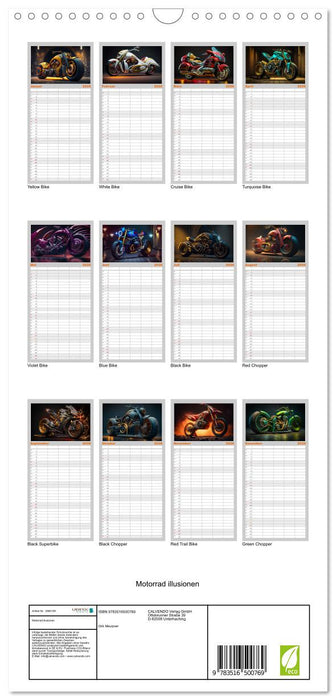 Motorrad illusionen (CALVENDO Familienplaner 2026)