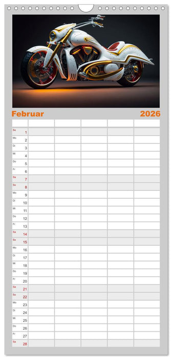 Motorrad illusionen (CALVENDO Familienplaner 2026)