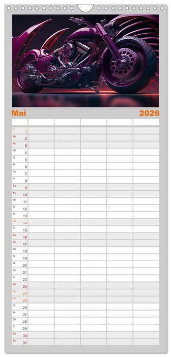 Motorrad illusionen (CALVENDO Familienplaner 2026)