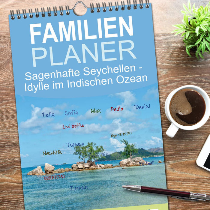 Sagenhafte Seychellen - Idylle im Indischen Ozean (CALVENDO Familienplaner 2026)