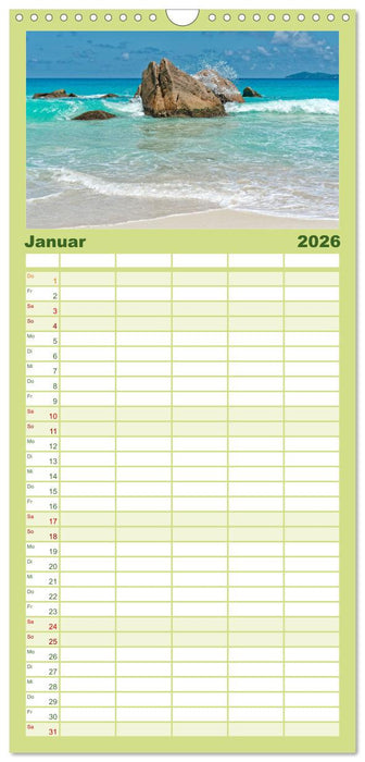 Sagenhafte Seychellen - Idylle im Indischen Ozean (CALVENDO Familienplaner 2026)