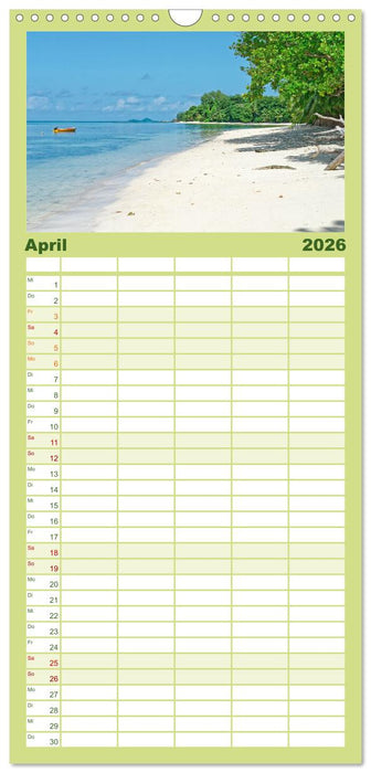 Sagenhafte Seychellen - Idylle im Indischen Ozean (CALVENDO Familienplaner 2026)