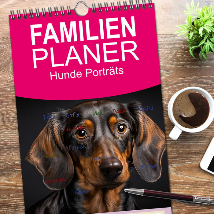 Hunde Porträts (CALVENDO Familienplaner 2026)