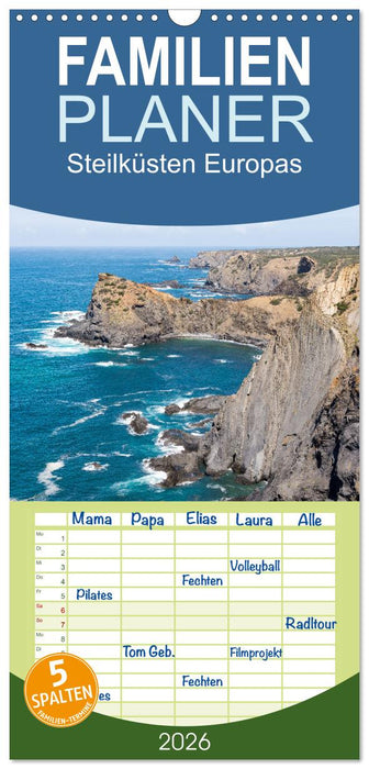 Steilküsten Europas (CALVENDO Familienplaner 2026)