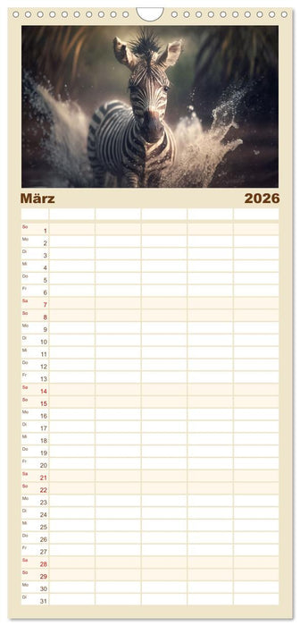 Tierkinder beim Baden (CALVENDO Familienplaner 2026)