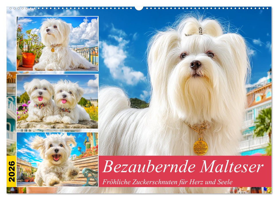 Bezaubernde Malteser. Fröhliche Zuckerschnuten für Herz und Seele (CALVENDO Wandkalender 2026)