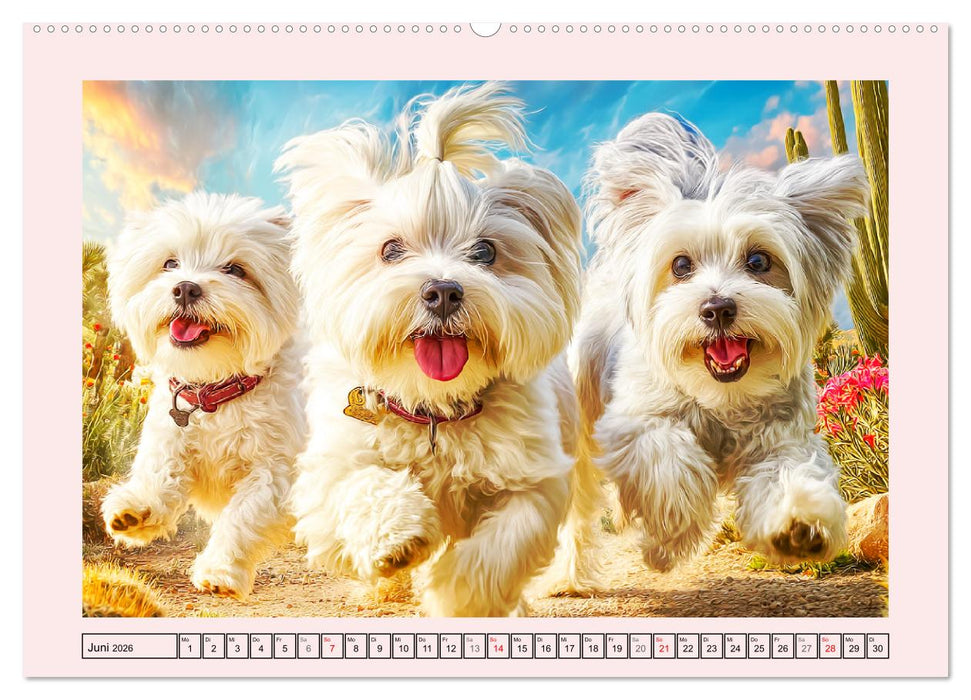 Bezaubernde Malteser. Fröhliche Zuckerschnuten für Herz und Seele (CALVENDO Wandkalender 2026)