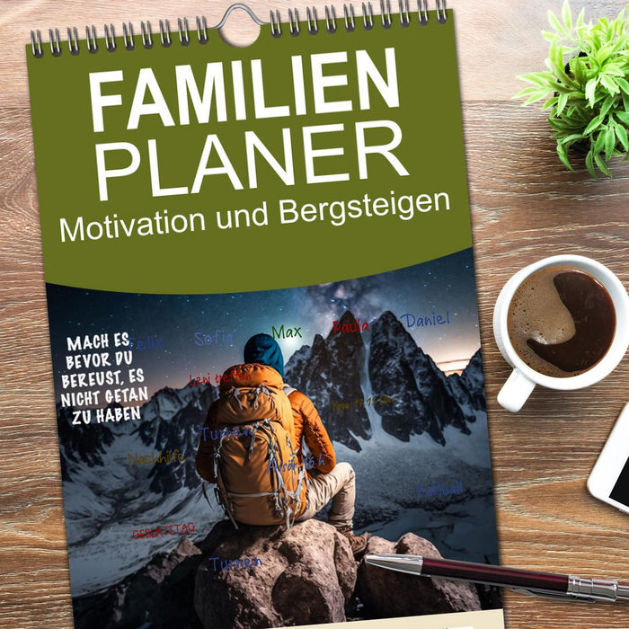 Motivation und Bergsteigen (CALVENDO Familienplaner 2026)