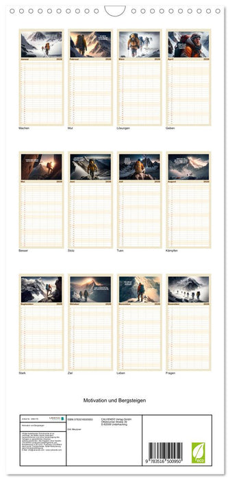 Motivation und Bergsteigen (CALVENDO Familienplaner 2026)