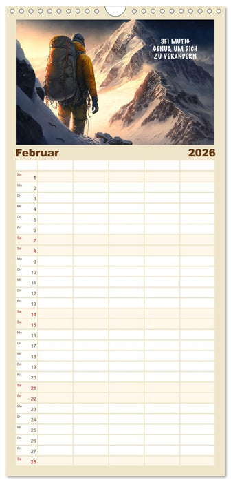 Motivation und Bergsteigen (CALVENDO Familienplaner 2026)