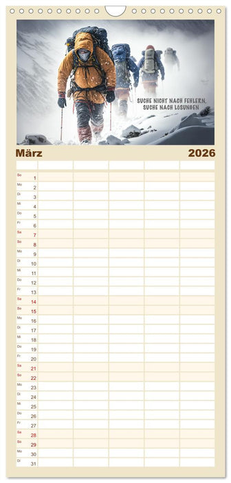 Motivation und Bergsteigen (CALVENDO Familienplaner 2026)