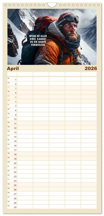 Motivation und Bergsteigen (CALVENDO Familienplaner 2026)