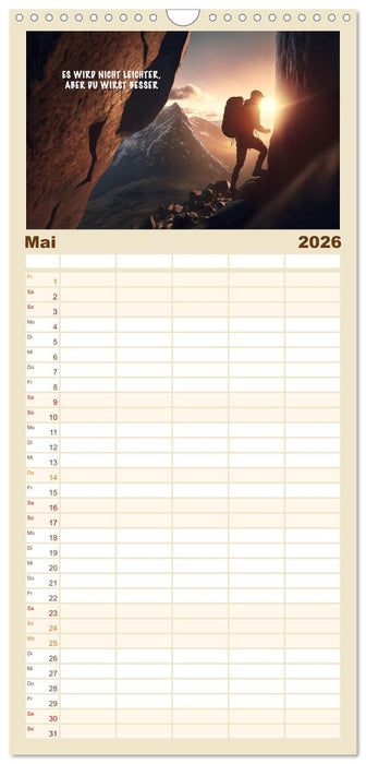 Motivation und Bergsteigen (CALVENDO Familienplaner 2026)