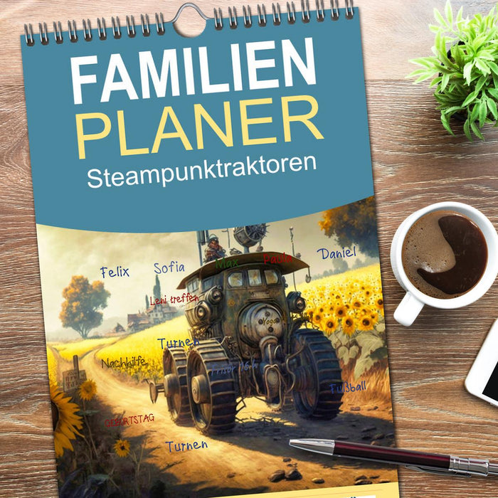 Steampunktraktoren (CALVENDO Familienplaner 2026)