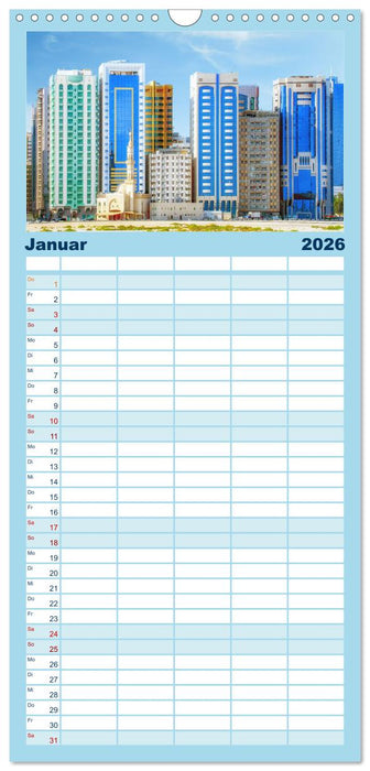 Abu Dhabi - Bezaubernde Metropole (CALVENDO Familienplaner 2026)