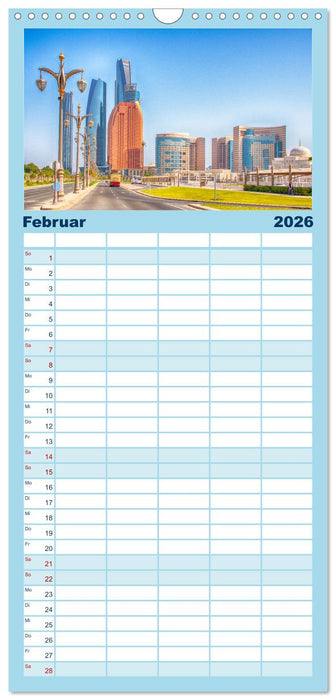 Abu Dhabi - Bezaubernde Metropole (CALVENDO Familienplaner 2026)