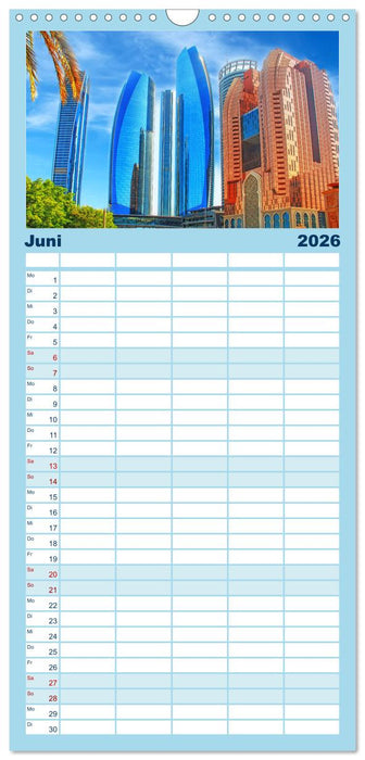 Abu Dhabi - Bezaubernde Metropole (CALVENDO Familienplaner 2026)