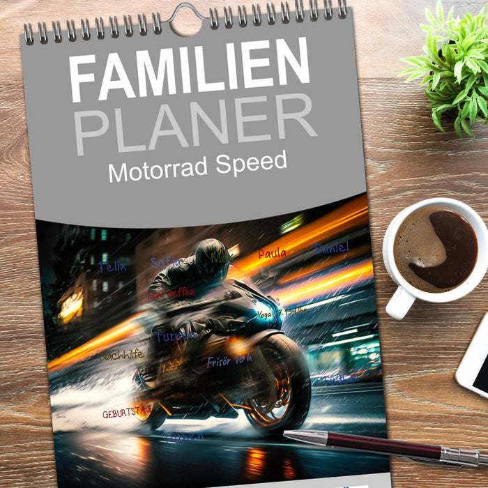 Motorrad Speed (CALVENDO Familienplaner 2026)