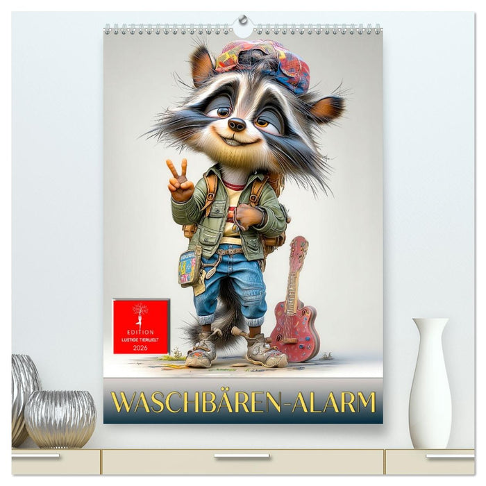 Waschbären Alarm (CALVENDO Premium Wandkalender 2026)