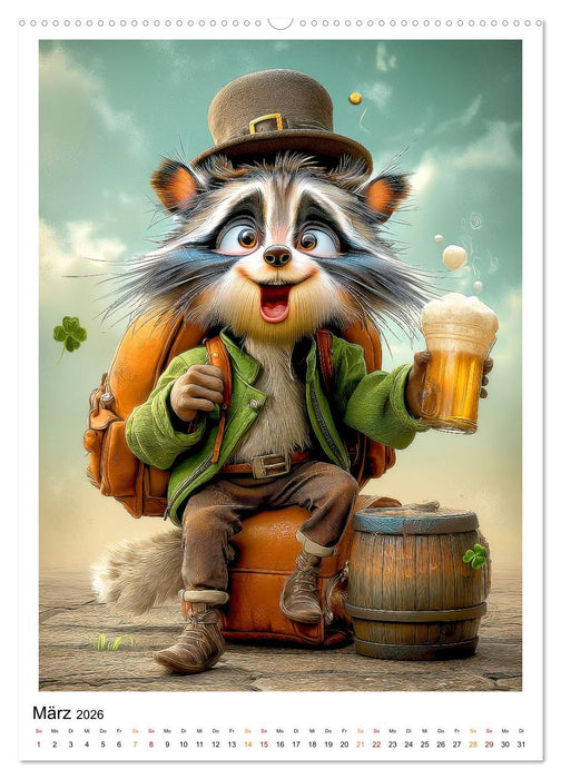 Waschbären Alarm (CALVENDO Premium Wandkalender 2026)