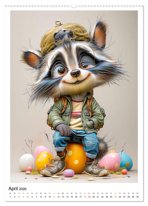 Waschbären Alarm (CALVENDO Premium Wandkalender 2026)