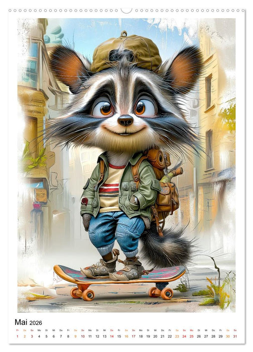 Waschbären Alarm (CALVENDO Premium Wandkalender 2026)