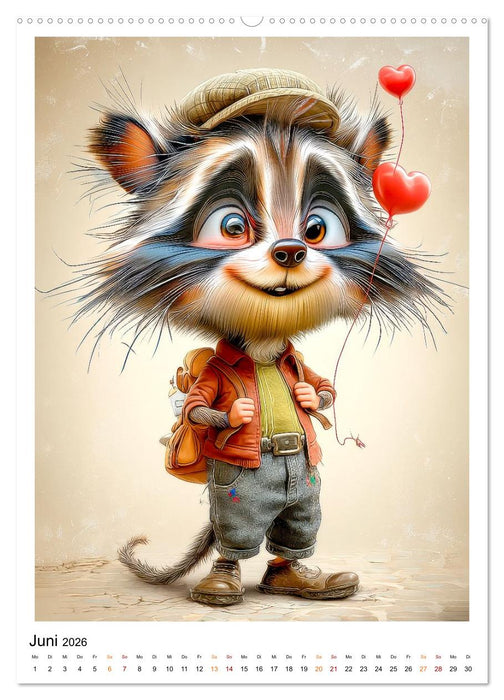 Waschbären Alarm (CALVENDO Premium Wandkalender 2026)