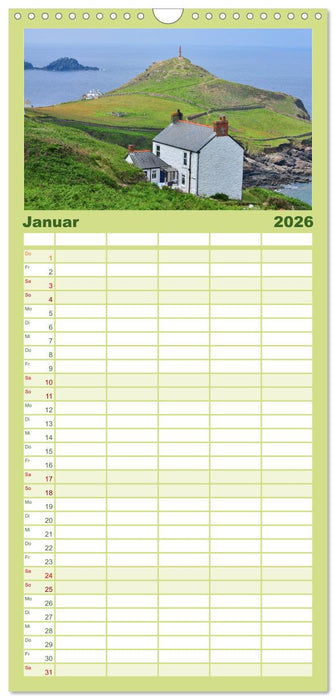 Cornwall & Devon (CALVENDO Familienplaner 2026)