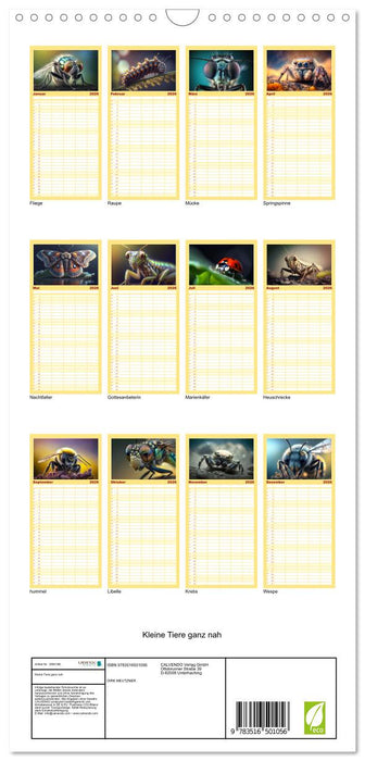 Kleine Tiere ganz nah (CALVENDO Familienplaner 2026)