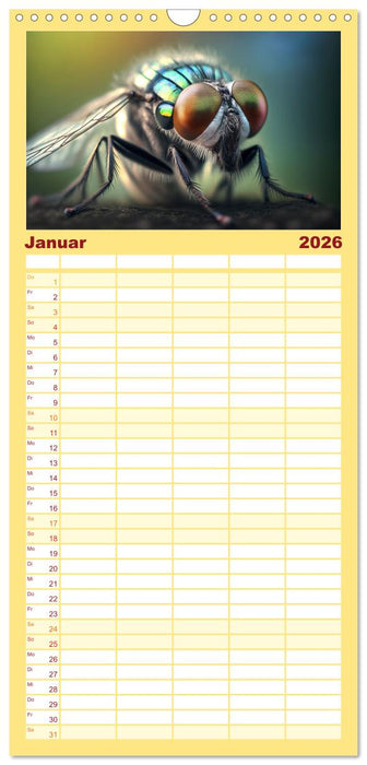 Kleine Tiere ganz nah (CALVENDO Familienplaner 2026)