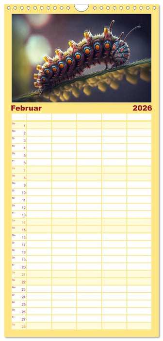 Kleine Tiere ganz nah (CALVENDO Familienplaner 2026)