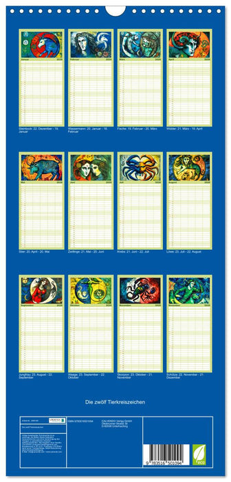 Die zwölf Tierkreiszeichen (CALVENDO Familienplaner 2026)
