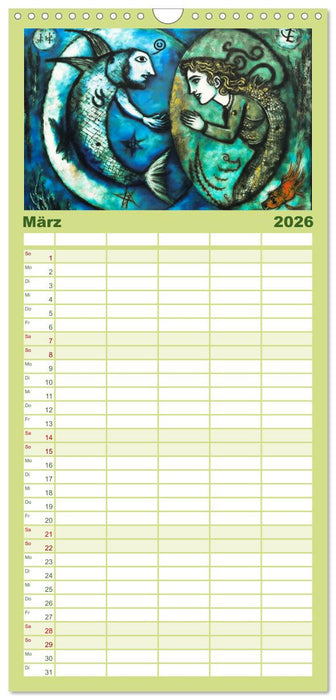 Die zwölf Tierkreiszeichen (CALVENDO Familienplaner 2026)