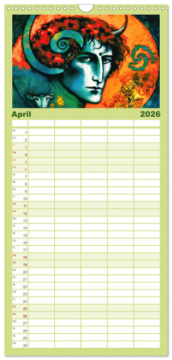 Die zwölf Tierkreiszeichen (CALVENDO Familienplaner 2026)