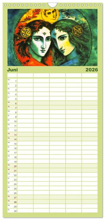 Die zwölf Tierkreiszeichen (CALVENDO Familienplaner 2026)