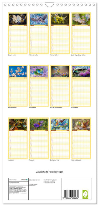 Zauberhafte Paradiesvögel (CALVENDO Familienplaner 2026)