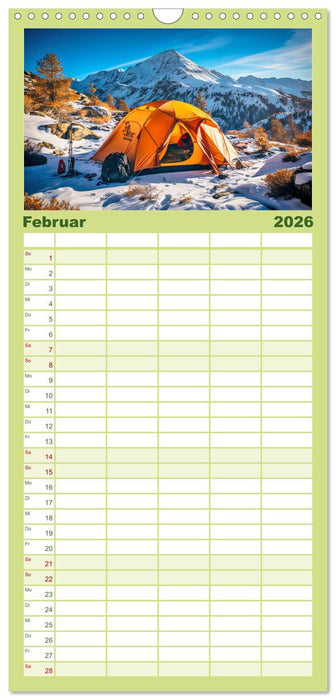 Camping mit dem Zelt (CALVENDO Familienplaner 2026)
