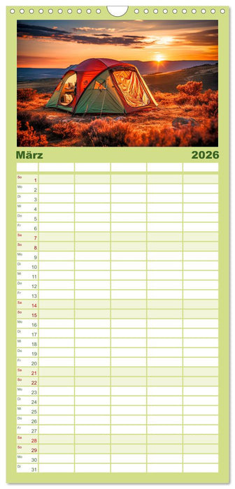 Camping mit dem Zelt (CALVENDO Familienplaner 2026)