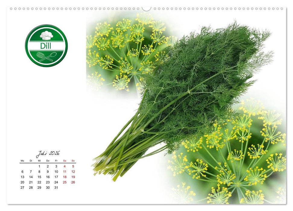 Küchenkräuter für jeden Geschmack (CALVENDO Premium Wandkalender 2026)