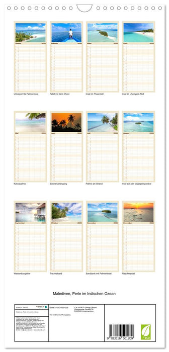 Malediven, Perle im Indischen Ozean (CALVENDO Familienplaner 2026)