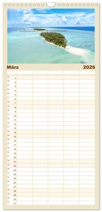 Malediven, Perle im Indischen Ozean (CALVENDO Familienplaner 2026)