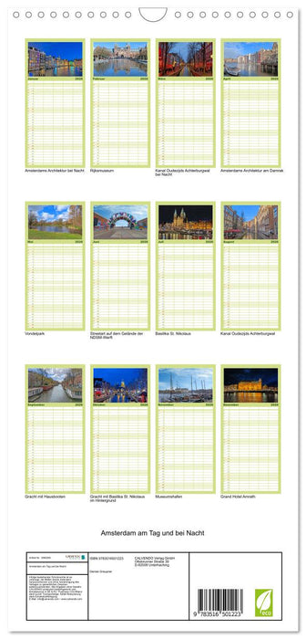 Amsterdam am Tag und bei Nacht (CALVENDO Familienplaner 2026)