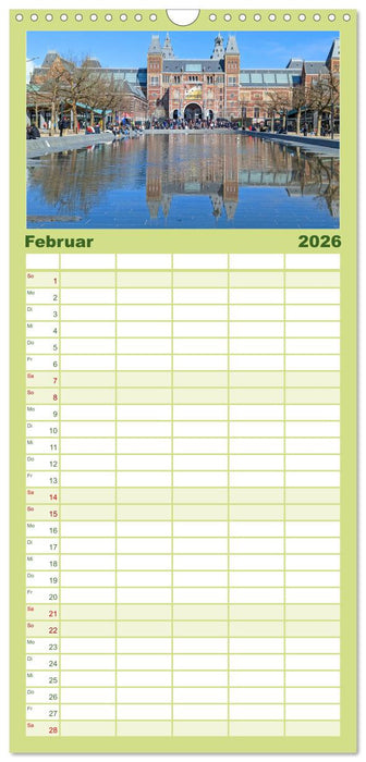 Amsterdam am Tag und bei Nacht (CALVENDO Familienplaner 2026)