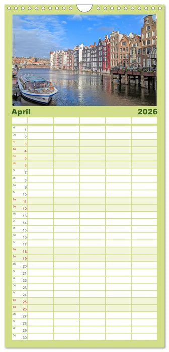 Amsterdam am Tag und bei Nacht (CALVENDO Familienplaner 2026)