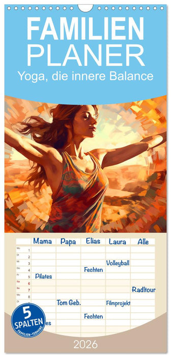 Yoga, die innere Balance (CALVENDO Familienplaner 2026)
